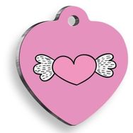 Pet Tag Art Kanatlı Kalp Kalp Şekilli Kedi Small 2.5 cm Köpek Künyesi