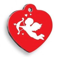 Pet Tag Art Kırmızı Eros Kalp Şekilli Köpek Künyesi