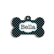 Pet Tag Art Koyu Puantiyeli Kemik Şekilli Köpek Künyesi