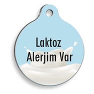 Pet Tag Art Laktoz Alerjim Var Yuvarlak Köpek Künyesi
