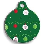 Pet Tag Art Large 3,8 cm Christmas Serisi Ball Pattern Yuvarlak Kedi Ve Köpek Künyesi