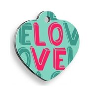 Pet Tag Art Love Kalp Şekilli Köpek Künyesi