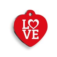 Pet Tag Art Love Kırmızı Kalp Kedi ve Köpek Künyesi