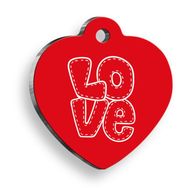 Pet Tag Art Love Letter Kırmızı Kalp Kedi ve Köpek Künyesi