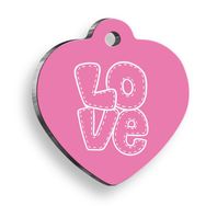 Pet Tag Art Love Letter Pink Kalp Kedi ve Köpek Künyesi