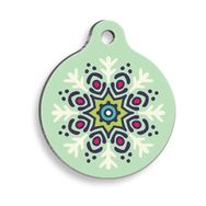 Pet Tag Art Mandala Yuvarlak Kedi ve Köpek Künyesi