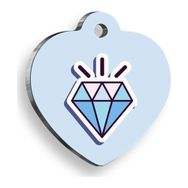 Pet Tag Art Mavi Diamond Kalp Şekilli Köpek Künyesi