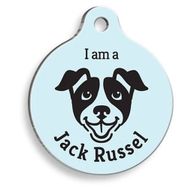Pet Tag Art Mavi Jack Russel Yuvarlak Small 2.5 cm Köpek Künyesi