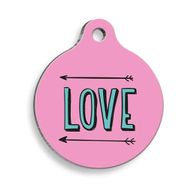 Pet Tag Art Oklu Love Yuvarlak Köpek Künyesi
