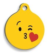 Pet Tag Art Öpücük Gönderen Yuvarlak Kedi ve Köpek Künyesi