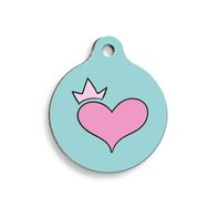 Pet Tag Art Prenses Kalp Yuvarlak Köpek Künyesi