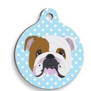 Pet Tag Art Puantiyeli English Bulldog Yuvarlak Large 3.8 cm Köpek Künyesi