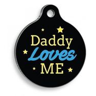 Pet Tag Art Qr Smart ID Daddy Loves Me Siyah Kedi ve Köpek Künyesi