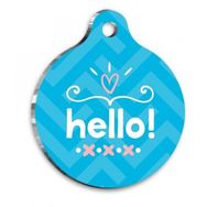 Pet Tag Art Qr Smart ID Mavi Hello Kedi Köpek Künyesi