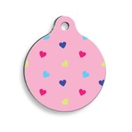 Pet Tag Art Renkli Kalpler Yuvarlak Köpek Künyesi
