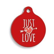 Pet Tag Art Sadece Aşk Yuvarlak Köpek Künyesi
