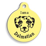Pet Tag Art Sarı Dalmaçyalı Yuvarlak Köpek Künyesi