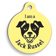 Pet Tag Art Sarı Jack Russel Yuvarlak Medium 3 cm Köpek Künyesi