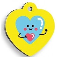 Pet Tag Art Selam Aşk Kalp Medium 3.2x3.5 cm Kedi Ve Köpek Künyesi