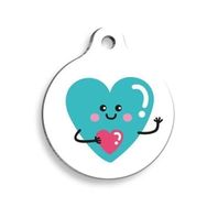 Pet Tag Art Selam Aşk Yuvarlak Köpek Künyesi
