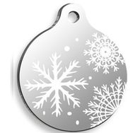 Pet Tag Art Small 2,5 cm Christmas Serisi White Star Yuvarlak Kedi Ve Köpek Künyesi