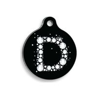 Pet Tag Art Taşlı D Harfi Yuvarlak Kedi ve Köpek Künyesi