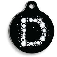 Pet Tag Art Taşlı D Harfi Yuvarlak Large 3.8 cm Kedi Ve Köpek Künyesi