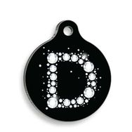 Pet Tag Art Taşlı D Harfi Yuvarlak Small 2.5 cm Kedi Ve Köpek Künyesi