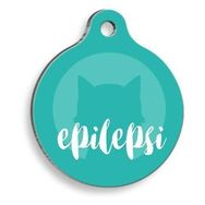 Pet Tag Art Tıbbi & Engelliler Serisi Epilepsi Kedi Mavi Yuvarlak Large 3.8 cm Kedi Künyesi
