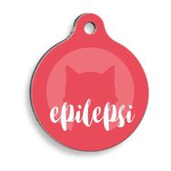 Pet Tag Art Tıbbi Engelliler Serisi Epilepsi Kırmızı Yuvarlak Köpek Künyesi