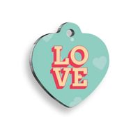 Pet Tag Art Vintage Love Letter Kalp Kedi ve Köpek Künyesi