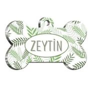 Pet Tag Art Yapraklı Kemik Şekilli Köpek Künyesi