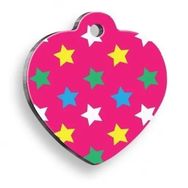 Pet Tag Art Yıldızlar Kalp Şekilli Medium 3.2x3.5 cm Kedi Ve Köpek Künyesi