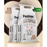 Petfor 2x20 lt Toprak Kokulu Yeni Nesil Organik Kahverengi Kedi Kumu