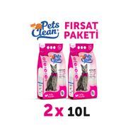 Pets Clean 2x10 lt Bebek Pudralı Kedi Kumu
