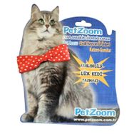 Petzoom Kırmızı Beyaz Evcil Hayvan Kedi Papyon Tasma