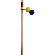 Petzz 40 cm Toplu Ahşap Zilli Olta Kedi Oyuncağı