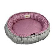 Petzz Sunflower Çift Taraflı Peluş Gri Pembe 85 cm Kedi ve Köpek Yatağı