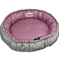 Petzz Sunflower Gri Pembe 60 cm Çift Taraflı Peluş Kedi ve Köpek Yatağı