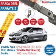 Peugeot 308 2014-2017 Muz Silecek Takımı
