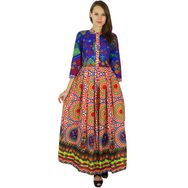 Phagun Bollywood Kurta Hintli Kadın Etnik Pamuk Tasarımcı Kurti Çok Renkli Kadın Tunik Elbise