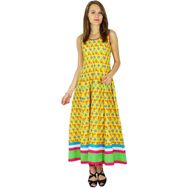 Phagun Hint Etnik Kurti Bollywood Kurta Sarı ve Deniz Mavisi Kadın Tunik Elbise