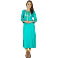 Phagun Hintli Tasarımcı Bollywood Kurta Etnik Kurti Günlük Deniz Yeşili Kadın Elbise