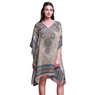 Phagun Kısa Plaj Kaftan Bikini Örtü Midi Dusty Rose Kadın Elbise