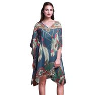 Phagun Kısa Plaj Kaftan Bikini Örtü Midi Kot Mavisi Kadın Elbise