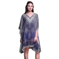 Phagun Kısa Plaj Kaftan Bikini Örtü Midi Menekşe Kadın Elbise