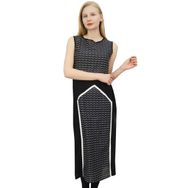Phagun Kolsuz Staright Kurta Hint Etnik Suni İpek Kurti Siyah Kadın Tunik