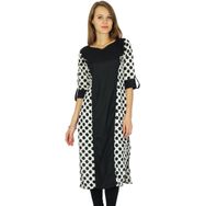 Phagun Kurta Tasarımcı Hint Bollywood Kurta Etnik Kurti Günlük Siyah Beyaz Kadın Tunik