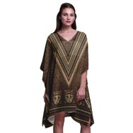 Phagun Mavi Tribal Afrika Plaj Kaftan Bikini Örtü Midi Ceviz Kahverengi Kadın Elbise