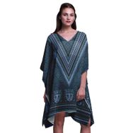 Phagun Mavi Tribal Afrika Plaj Kaftan Bikini Örtü Midi Oxford Mavisi Kadın Elbise